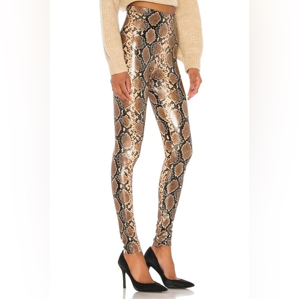 Commando Faux Leather Control Smoothing Legging In Cocoa Python XS - Picture 3 of 15